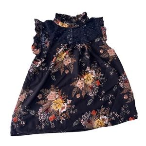 Floral Tank Top with Lace